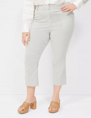 Lane Bryant 4-Season Slim Capri Pantaloni Donna Verdi Strisce | SLT9172TX