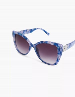 Lane Bryant Blue Marble Cateye Occhiali da Sole Donna Blu Colorate | AOL1835SO