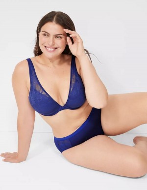 Lane Bryant Boost Plunge With Lace Bralette Donna Blu | ROQ5210UO