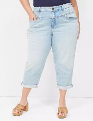 Lane Bryant Boyfriend Fit Capri Jeans Donna Blu Chiaro | MIE1499UV