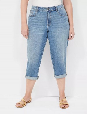 Lane Bryant Boyfriend Fit Capri Jeans Donna Blu | MDZ2336YB