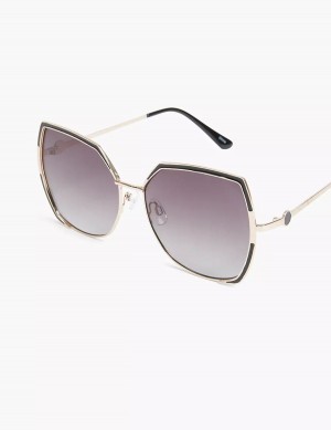 Lane Bryant Butterfly Aviator Occhiali da Sole Donna Nere | YIU2432UZ