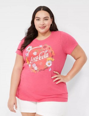 Lane Bryant Coca-Cola Graphic Tee Magliette Donna Rosa | CVM163HK