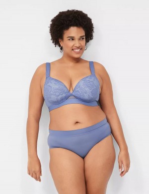 Lane Bryant Comfort Bliss Lightly Lined Plunge Bralette Donna Blu | FZJ1276EK