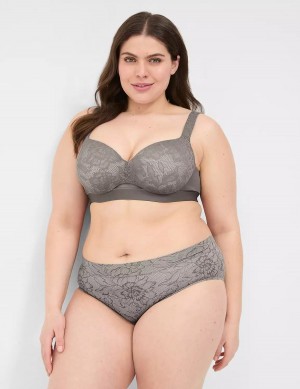 Lane Bryant Comfort Bliss Lightly Lined With Lace Reggiseno A Balconcino Donna Grigie Scuro | LWB5443XQ