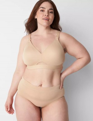 Lane Bryant Comfort Bliss Nursing Bralette Donna Beige | SZF9422GY