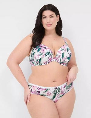 Lane Bryant Cotton Boost Plunge Bralette Donna Bianche | TMH7175OC