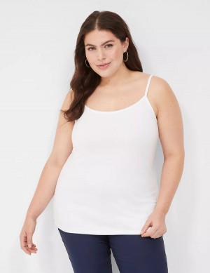 Lane Bryant Cotton Cami Canotta Donna Bianche | HNU7018FM