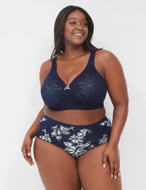 Lane Bryant Cotton High-Leg With Lace Trim Slip Donna Verdi Bianche Blu | NAA286TD