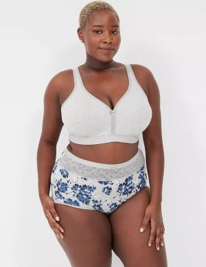 Lane Bryant Cotton High-Waist With Lace Waist Slip Donna Blu Grigie | ECK31AI