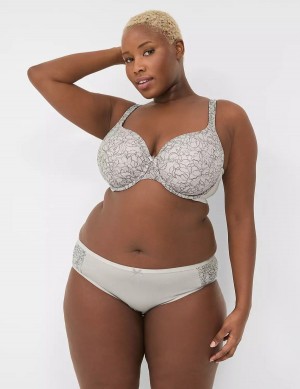 Lane Bryant Cotton Lightly Lined With Lace Reggiseno A Maglietta Donna Bianche Grigie | JFJ554CS