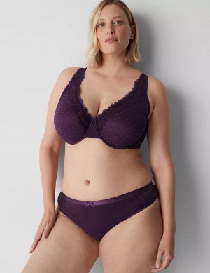 Lane Bryant Cotton With Lace Waist Mutandine Perizoma Donna Viola | DTB2810ZN