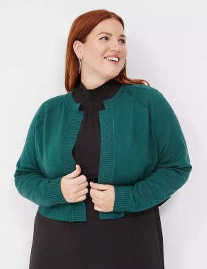 Lane Bryant Crop Open-Front Shrug Maglioni Donna Verdi | OGX8366WI