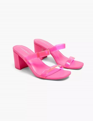 Lane Bryant Dream Cloud Double-Band Low Block Heel Sandali con Tacco Donna Rosa | SEX4093MX