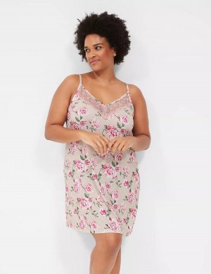 Lane Bryant DreamyCool Lace-Trim Chemise Vestito Donna Rosa Rosa | NBE288XT