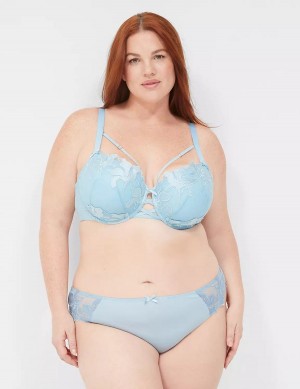 Lane Bryant Embroidered Boost Reggiseno A Balconcino Donna Blu | KHA3489LY