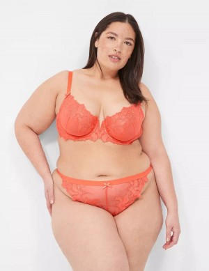 Lane Bryant Embroidered Mutandine Perizoma Donna Rosse Corallo | YQB6564YO