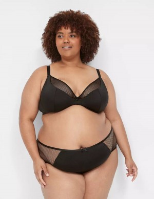 Lane Bryant Fishnet Lightly Lined Plunge Bralette Donna Nere | FXZ7275TX