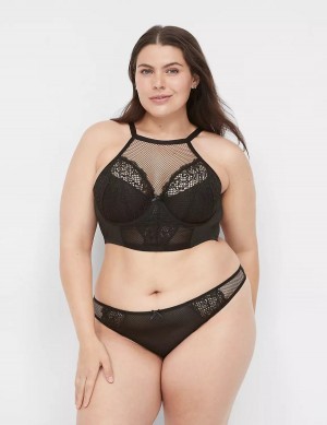 Lane Bryant Fishnet Mutandine Perizoma Donna Nere | VVH6643QT