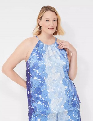 Lane Bryant Halter-Neck Top Canotta Donna Blu | PUP7177RV