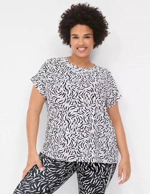 Lane Bryant LIVI Crew-Neck Recycled LIVI Soft Tee Magliette Donna Bianche | WQQ8177TN