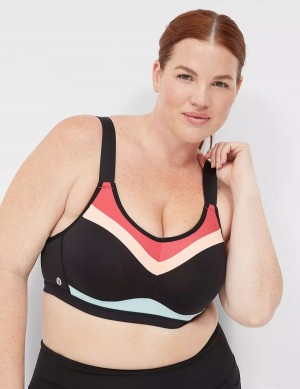 Lane Bryant LIVI High-Impact Wicking Underwire Reggiseno Sportivo Donna Nere | WFF3063BM