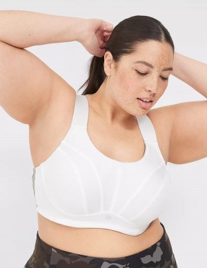 Lane Bryant LIVI Max Support Wicking Underwire Reggiseno Sportivo Donna Bianche | MZQ5193MU