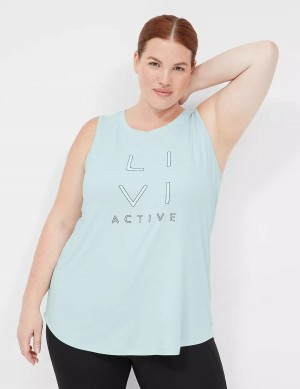 Lane Bryant LIVI Recycled LIVI Soft Logo Graphic Canotta Donna Verdi Chiaro | JZG3756OA