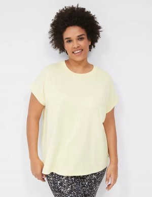 Lane Bryant LIVI Soft Crew-Neck Recycled Tee Magliette Donna Gialle | OWX10025XT