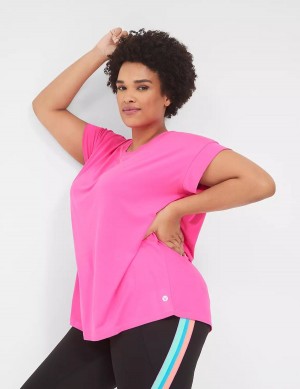 Lane Bryant LIVI Soft Crew-Neck Recycled Tee Magliette Donna Rosa Chiaro | ZYA8053PV