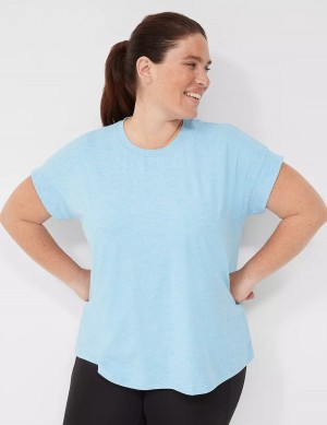 Lane Bryant LIVI Soft Crew-Neck Recycled Tee Magliette Donna Blu | XVZ20100LX