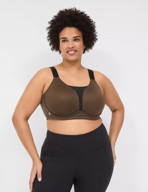 Lane Bryant LIVI Wireless Medium-Impact Wicking Reggiseno Sportivo Donna Marroni Scuro | PDV4516UA