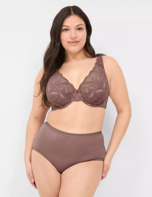 Lane Bryant Lace Unlined Full Coverage Bralette Donna Grigie Profondo Marroni | SIE777NF