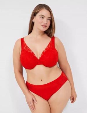 Lane Bryant Lightly Lined Full Coverage With Lace Bralette Donna Rosse | PXF488AW