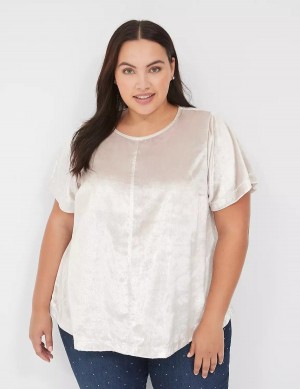 Lane Bryant Lurex Boatneck Swing Top Magliette Donna Grigie | BXQ1958HG