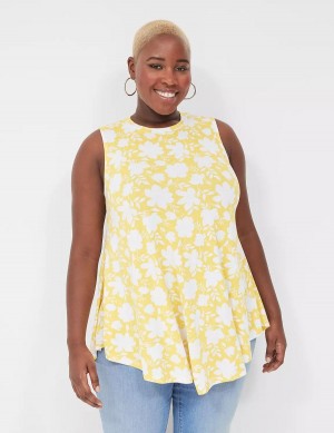 Lane Bryant Max Swing Sleeveless High-Neck Tunic Magliette Donna Gialle | JDV2896YH