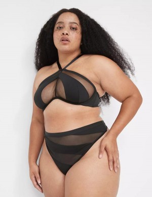 Lane Bryant Mesh Bandeau Bralette Donna Nere | APH5063PU