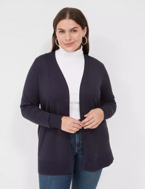 Lane Bryant Modern Long-Sleeve Open-Front Cardigan Donna Blu | GBB5817RL