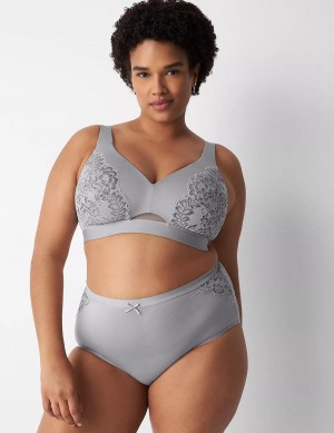 Lane Bryant No-Show Full with Lace Slip Donna Grigie | IIZ1640GX