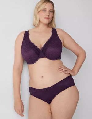 Lane Bryant No-Show Lace-Back Mutandine Hipster Donna Viola | ZVD6769JN