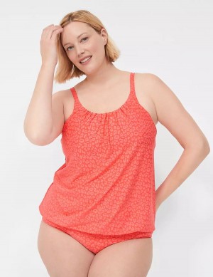 Lane Bryant No-Wire Blouson Tankini Top Bikini Donna Corallo | LQC7689OX