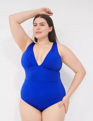 Lane Bryant No-Wire Plunge One-Piece Costumi Da Bagno Donna Blu | JYZ123HC