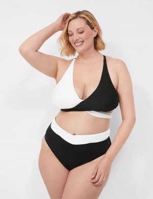 Lane Bryant No-Wire Tie-Back Top Bikini Donna Nere | UQQ4339TF