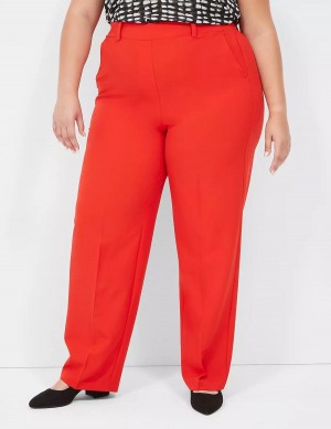 Lane Bryant Perfect Drape Pull-On Straight Pantaloni Donna Rosse | DGH1636JA