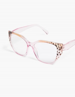 Lane Bryant Pink & Cheetah Print Jelly Cateye Reading Occhiali Donna Rosa | WZF5319YB