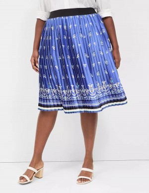 Lane Bryant Pleated Gonne Donna Blu | HBY9137LW