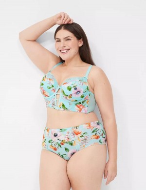 Lane Bryant Printed Boost Longline Reggiseno A Balconcino Donna Verde Acqua | VBP5092GL