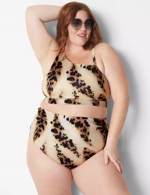 Lane Bryant Ruched Side High-Waist Swim Slip Donna Marroni | NAM3321WU