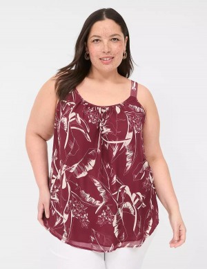 Lane Bryant Scoop-Neck Cami Canotta Donna Bordeaux | MWV2916PJ