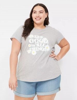 Lane Bryant See Good In All Things Graphic Tee Magliette Donna Grigie | YUB8312EP